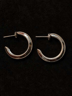 ⚜️ Chunky Hoop Earrings | Minimalist | Silver-Tone Post Back 💗
